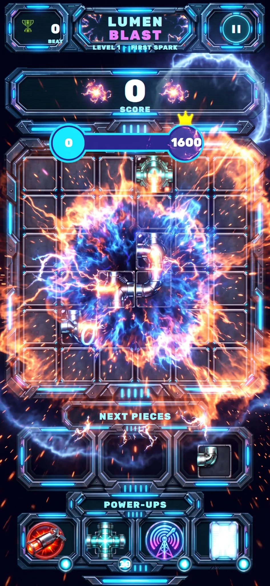 Lumen Blast circuit puzzle promotional gameplay image